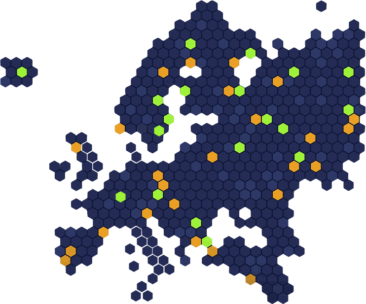 Europe as a hex map